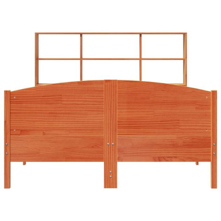 Lit bibliothèque sans matelas cire marron 140x190 cm pin massif - Photo n°4