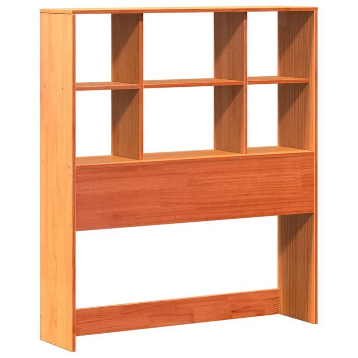 Lit bibliothèque sans matelas cire marron 75x190 cm bois massif - Photo n°7