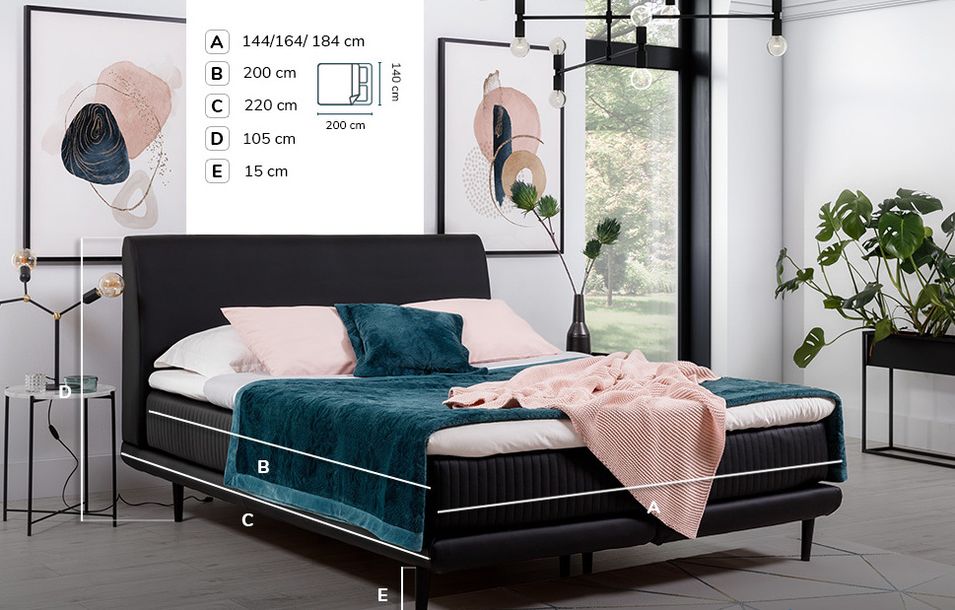 Lit boxspring 140x200 cm velours marron clair sommier et matelas inclus Mastera - Photo n°4