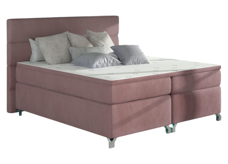 Lit boxspring 160x200 cm tissu velours Mador - Photo n°1