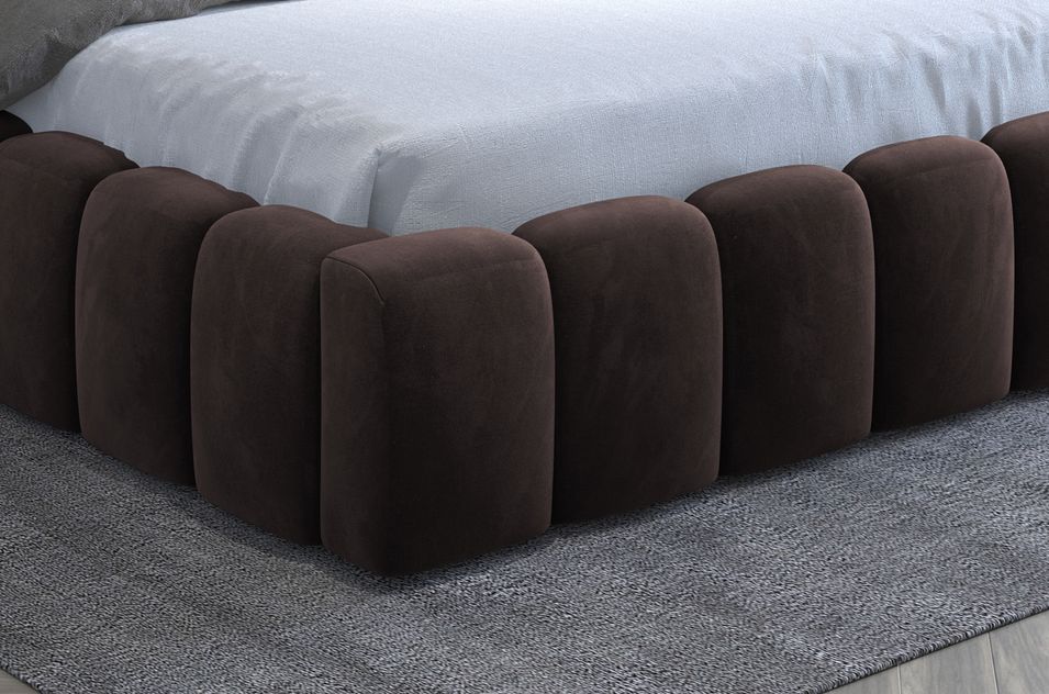 Lit coffre Luto prestige - Design tapissé velours et Led - Photo n°6