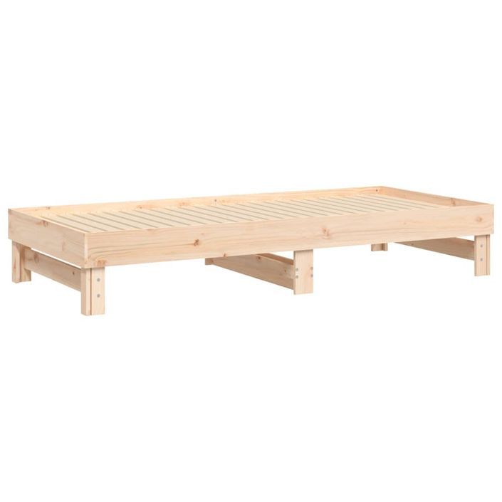 Lit coulissant sans matelas 2x(80x200) cm Bois de pin massif - Photo n°8