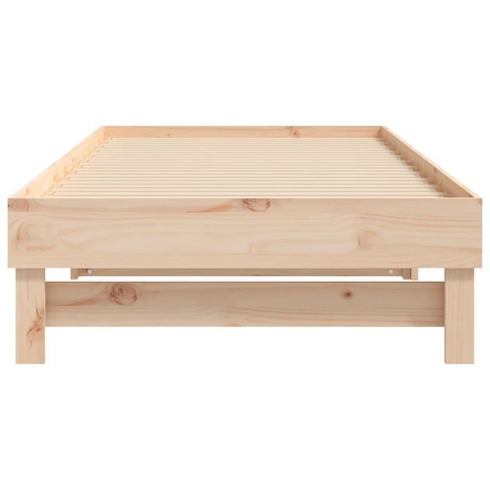 Lit coulissant sans matelas 2x(80x200) cm Bois de pin massif - Photo n°9