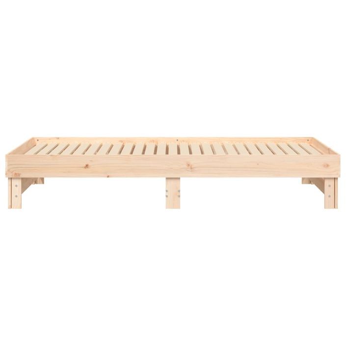 Lit coulissant sans matelas 2x(80x200) cm Bois de pin massif - Photo n°10