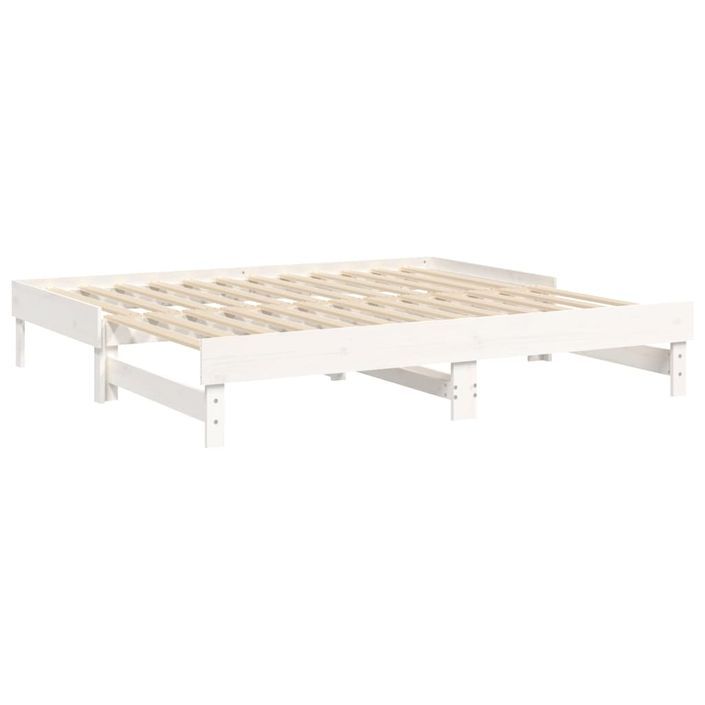 Lit coulissant sans matelas blanc 2x(75x190) cm - Photo n°7