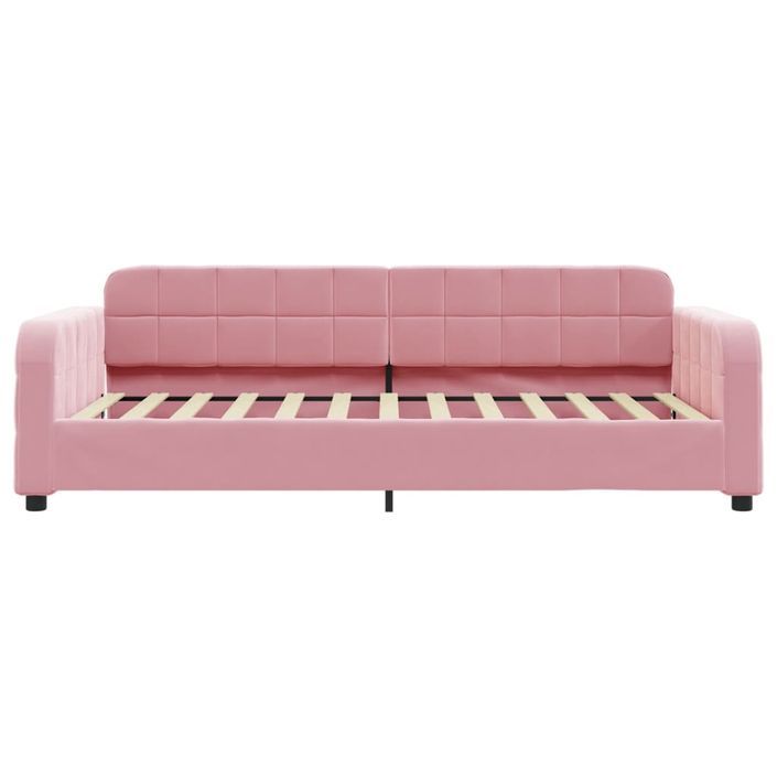 Lit de jour avec gigogne et tiroirs sans matelas rose 90x200 cm - Photo n°7