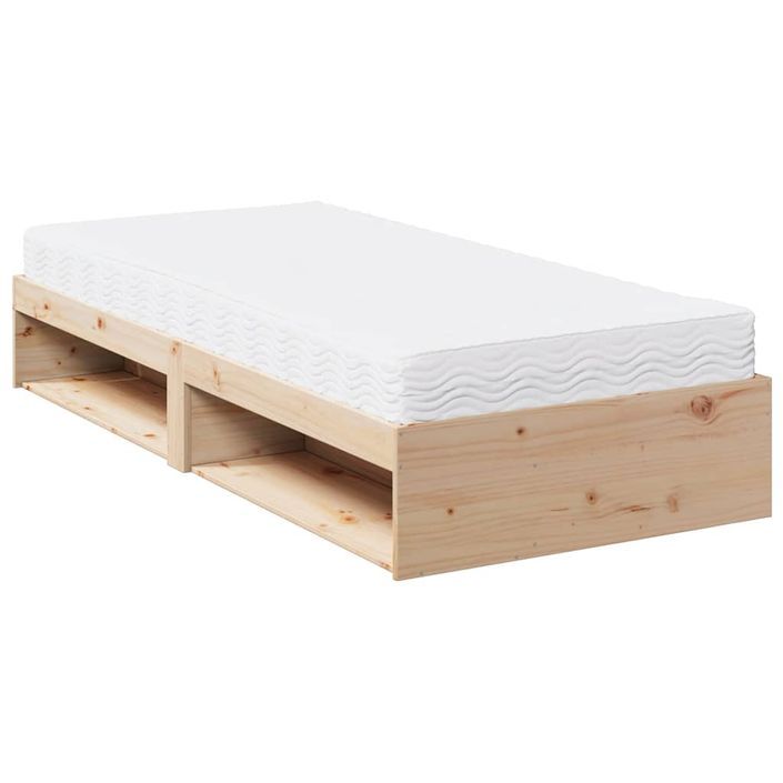 Lit de jour avec matelas 90x200 cm bois de pin massif - Photo n°5