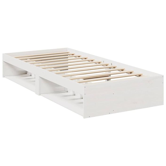 Lit de jour avec matelas blanc 80x200 cm bois de pin massif - Photo n°4