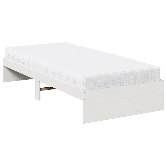 Lit de jour avec matelas blanc 90x200 cm bois de pin massif - Photo n°8