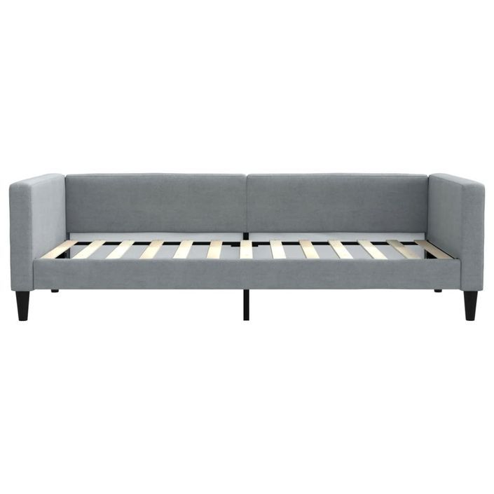 Lit de jour avec matelas gris clair 100x200 cm tissu - Photo n°4