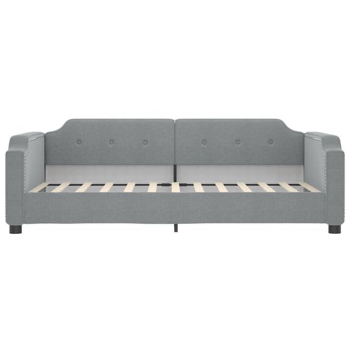 Lit de jour avec matelas gris clair 100x200 cm tissu - Photo n°4