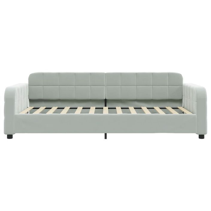 Lit de jour avec matelas gris clair 100x200 cm velours - Photo n°4