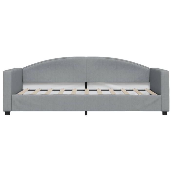 Lit de jour avec matelas gris clair 90x190 cm tissu - Photo n°4