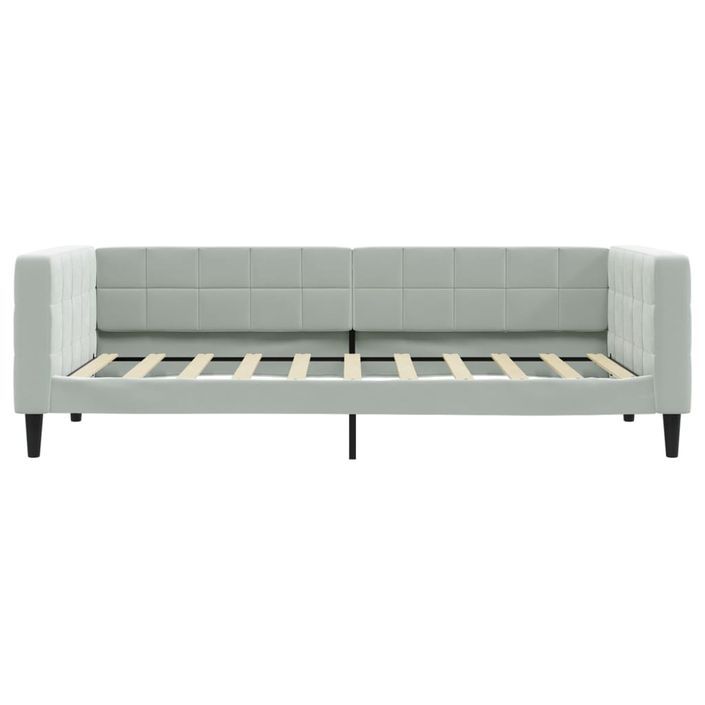 Lit de jour avec matelas gris clair 90x190 cm velours - Photo n°4