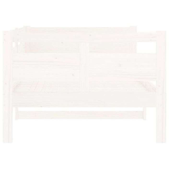 Lit de jour blanc bois de pin massif 90x200 cm - Photo n°6