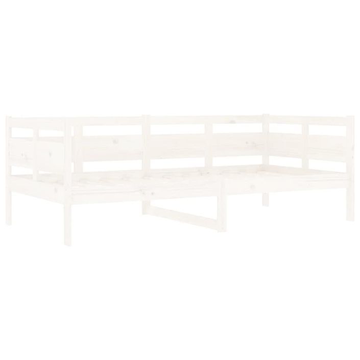 Lit de jour Blanc Bois massif de pin 90x190 cm - Photo n°4