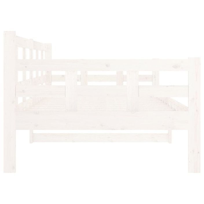 Lit de jour Blanc Bois massif de pin 90x190 cm - Photo n°9