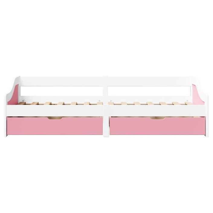 Lit de jour et 2 tiroirs sans matelas IRUN blanc rose 90x200 cm - Photo n°5