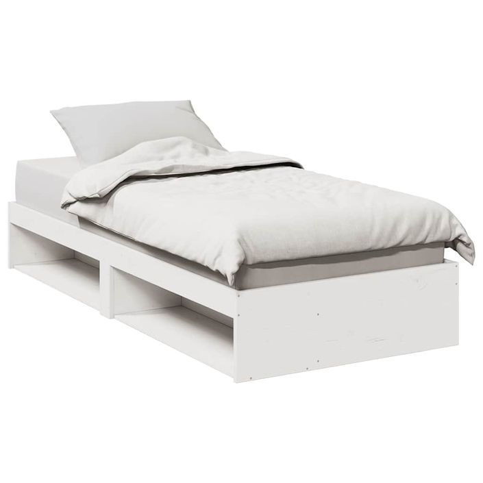 Lit de jour sans matelas blanc 90x200 cm bois de pin massif - Photo n°1