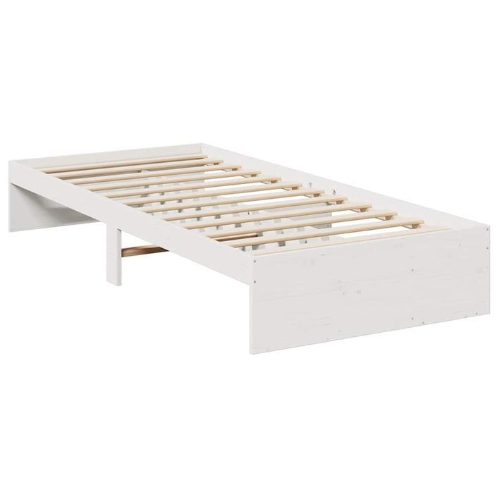 Lit de jour sans matelas blanc 90x200 cm bois de pin massif - Photo n°7