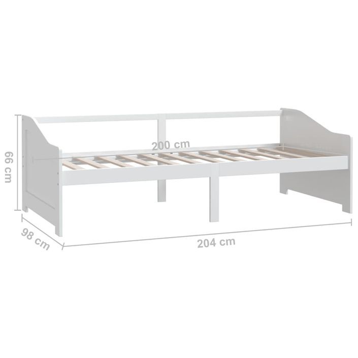 Lit de repos 3 places Blanc Bois de pin massif 90x200 cm - Photo n°8