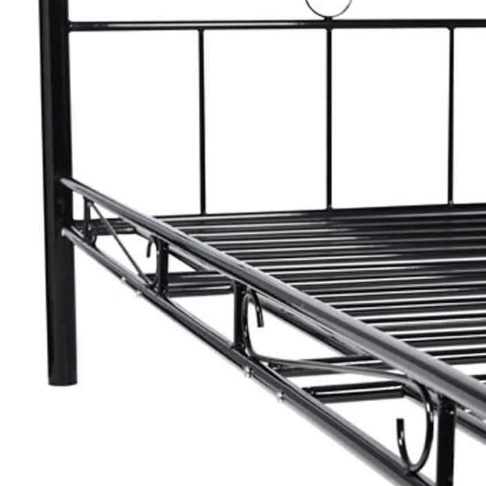 Lit de repos avec matelas Noir Métal 90 x 200 cm - Photo n°9