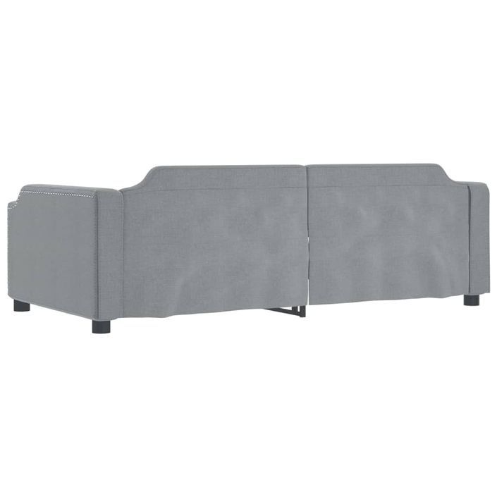 Lit de repos gris clair 100x200 cm tissu - Photo n°5