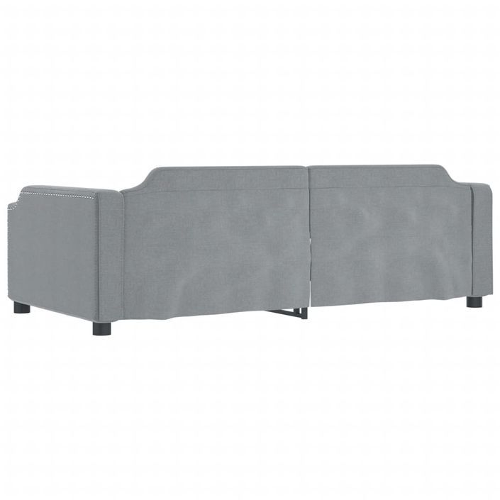 Lit de repos gris clair 80x200 cm tissu - Photo n°5