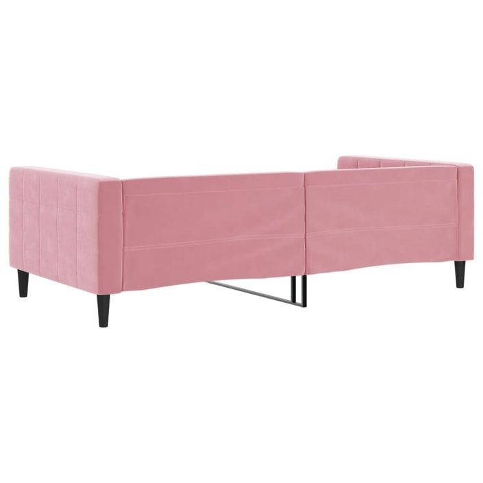 Lit de repos rose 100x200 cm velours - Photo n°5