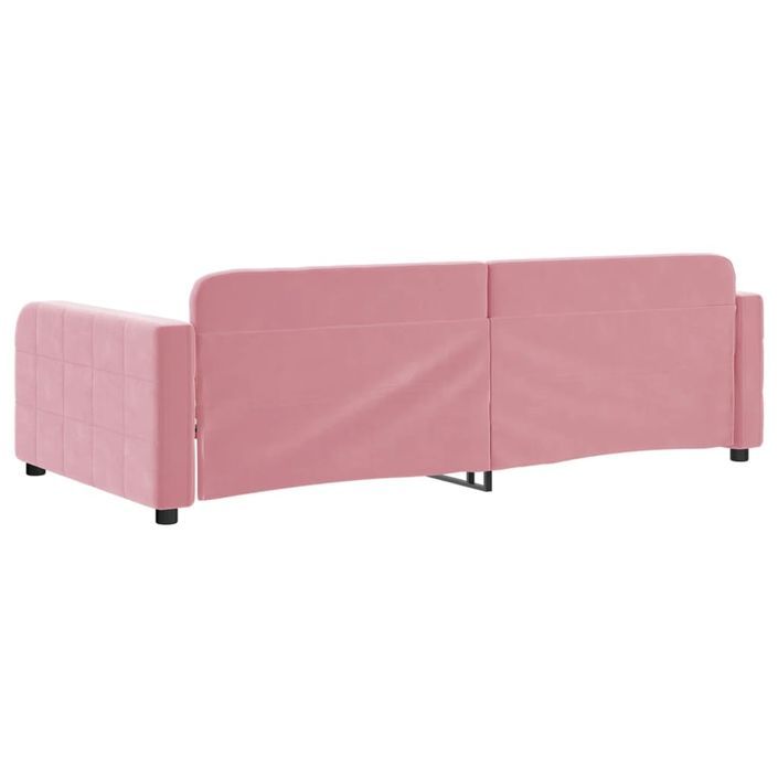 Lit de repos rose 100x200 cm velours - Photo n°5