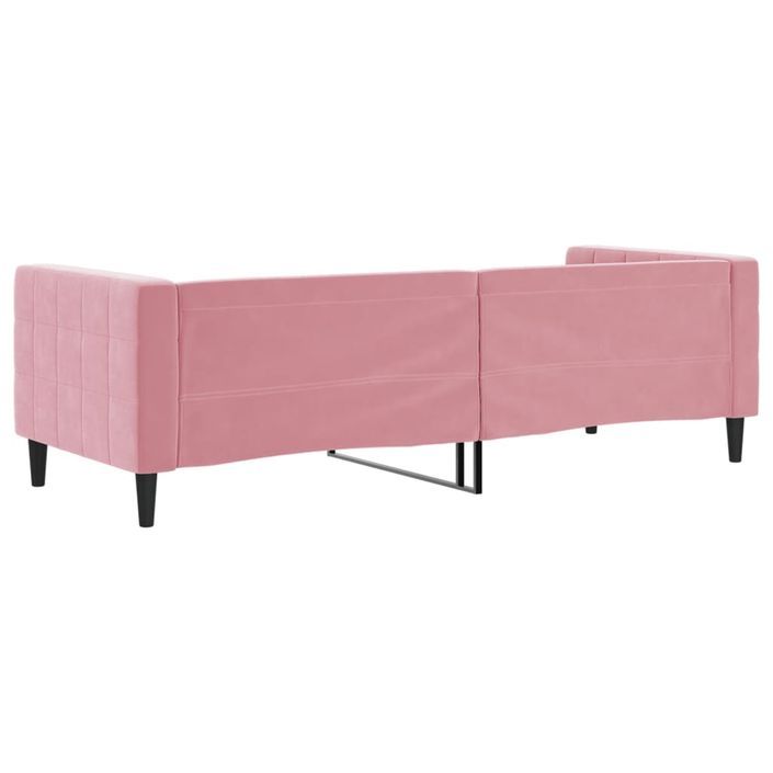 Lit de repos rose 80x200 cm velours - Photo n°5