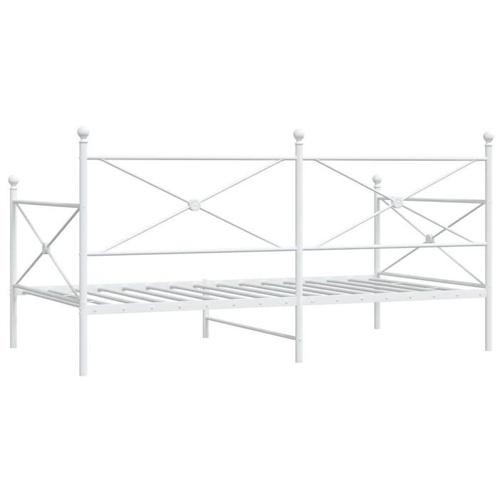 Lit de repos sans matelas blanc 100x200 cm acier - Photo n°7