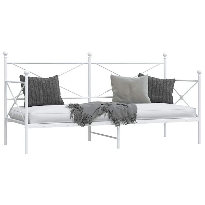 Lit de repos sans matelas blanc 80x200 cm acier - Photo n°4