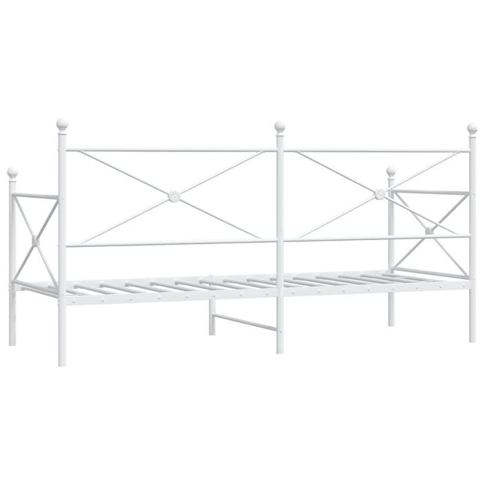 Lit de repos sans matelas blanc 80x200 cm acier - Photo n°7