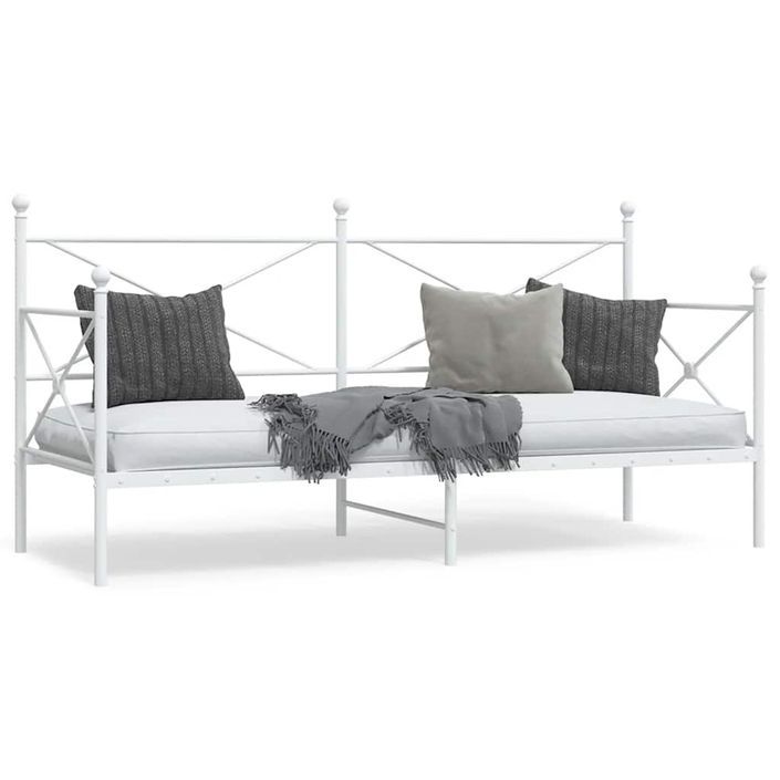 Lit de repos sans matelas blanc 90x190 cm acier - Photo n°1