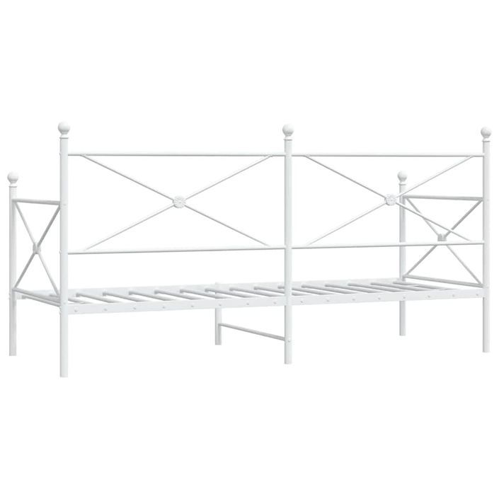 Lit de repos sans matelas blanc 90x190 cm acier - Photo n°7