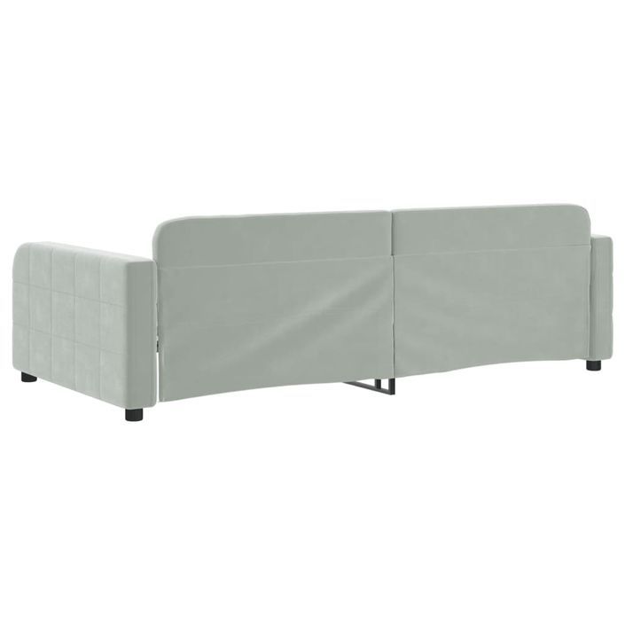 Lit de repos sans matelas gris clair 100x200 cm velours - Photo n°5