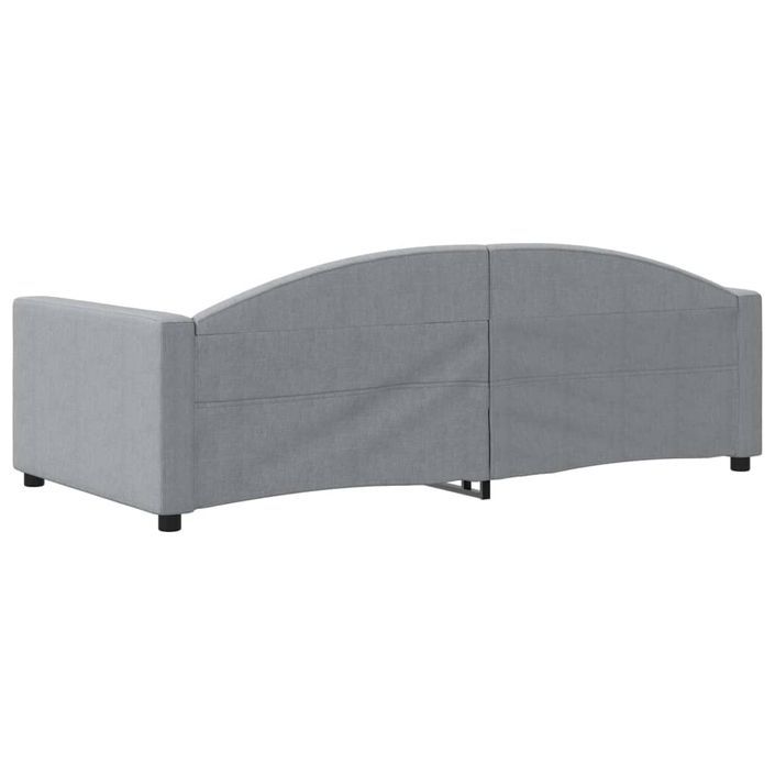 Lit de repos sans matelas gris clair 90x190 cm tissu - Photo n°5