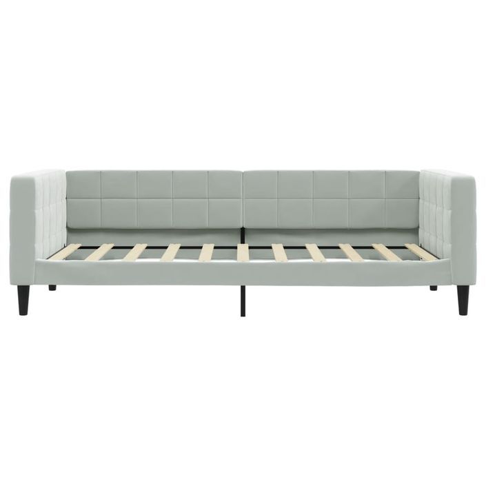 Lit de repos sans matelas gris clair 90x190 cm velours - Photo n°3