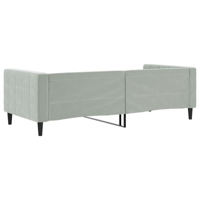 Lit de repos sans matelas gris clair 90x190 cm velours - Photo n°5