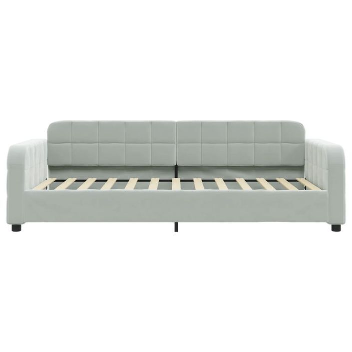 Lit de repos sans matelas gris clair 90x200 cm velours - Photo n°3