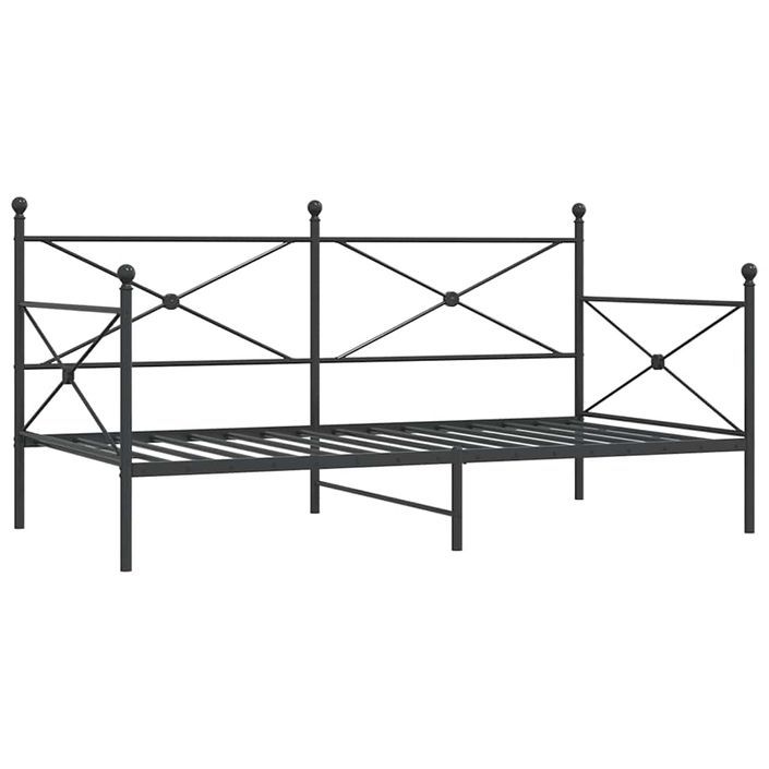 Lit de repos sans matelas noir 107x203 cm acier - Photo n°2