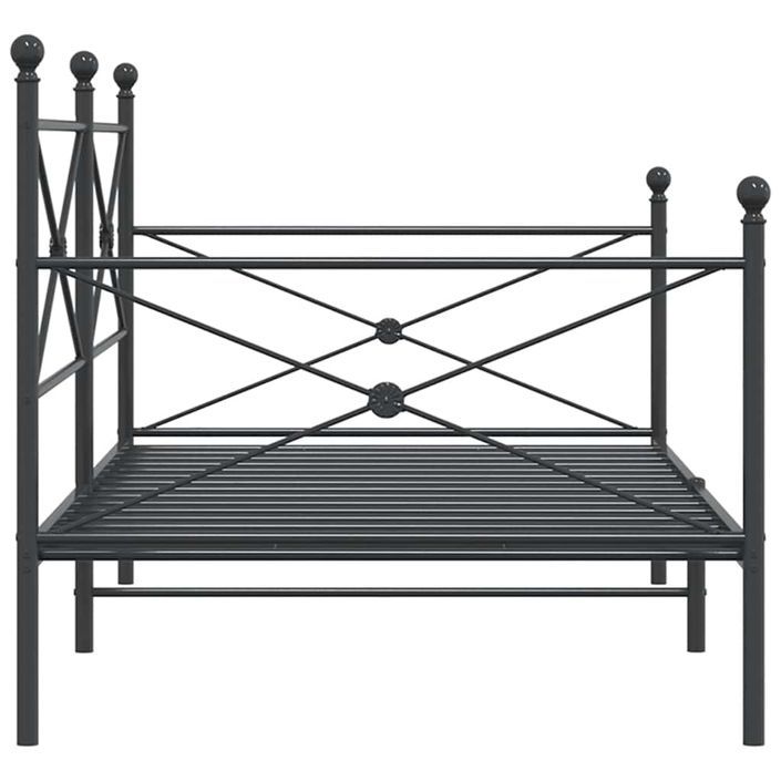 Lit de repos sans matelas noir 107x203 cm acier - Photo n°6