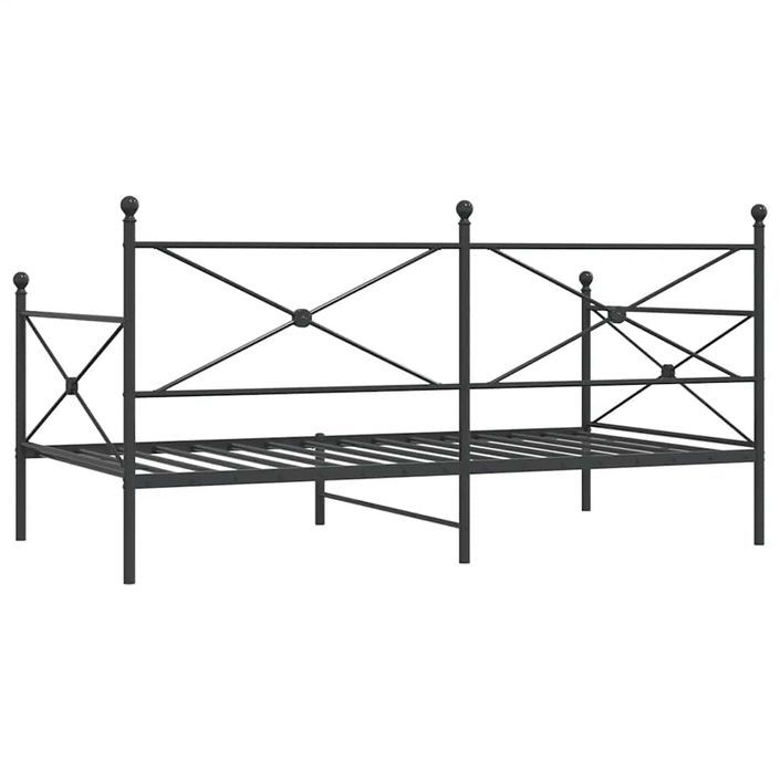 Lit de repos sans matelas noir 107x203 cm acier - Photo n°7