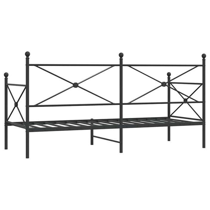 Lit de repos sans matelas noir 90x190 cm acier - Photo n°7