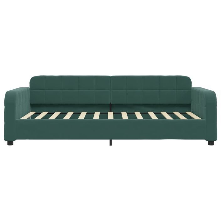 Lit de repos sans matelas vert foncé 80x200 cm velours - Photo n°3