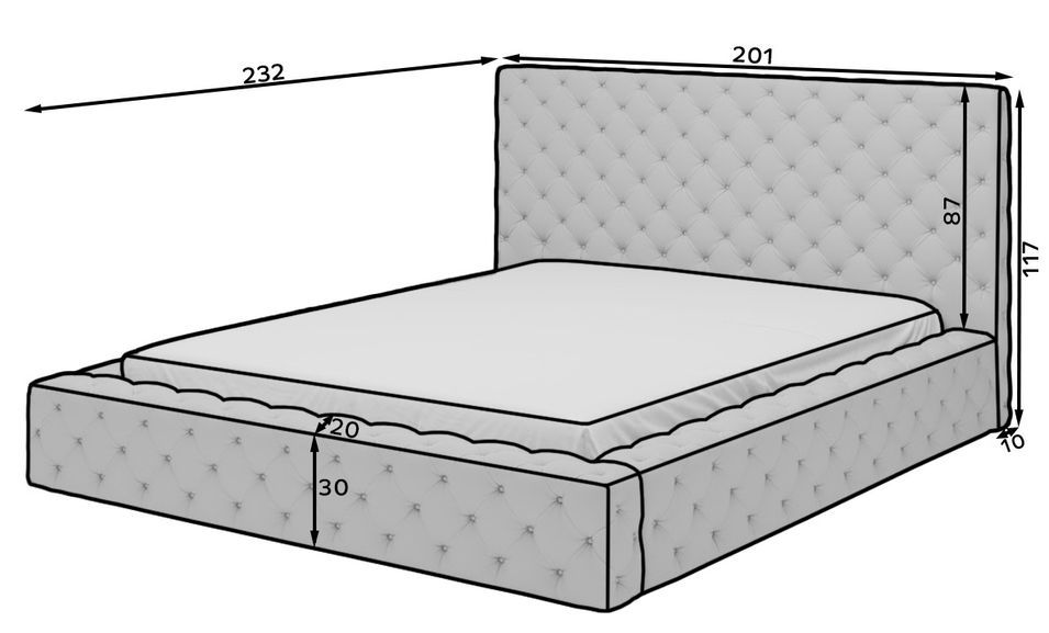 Lit design avec tête de lit et coffre capitonné simili cuir blanc Prince - 3 tailles - Photo n°9