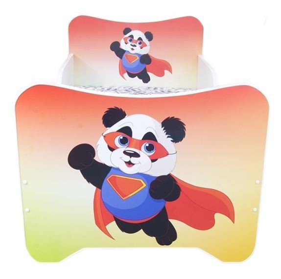 Lit enfant avec sommier et matelas un monde joyeux super panda 80x160 - Photo n°2