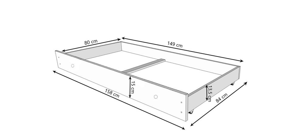 Lit enfant bois blanc à tiroirs avec imprimé chiens amoureux 70x140 ou 80x160 cm - Sommier et matelas inclus - Ondula - Photo n°10