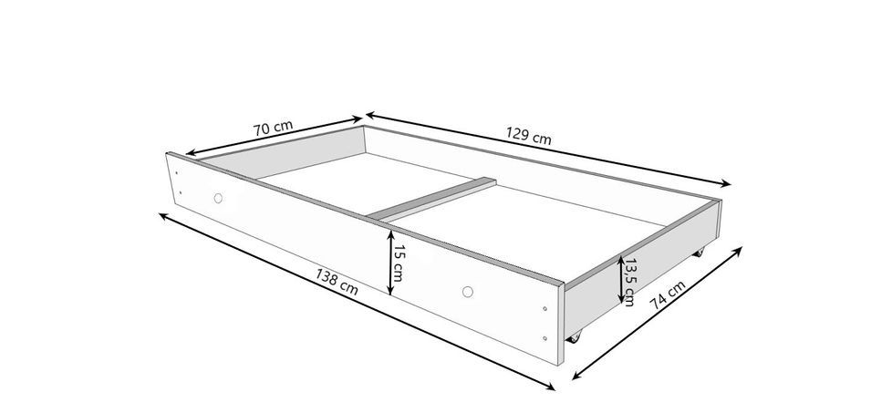 Lit enfant bois blanc à tiroirs avec imprimé ourson bleu 70x140 ou 80x160 cm - Sommier et matelas inclus - Ondula - Photo n°11